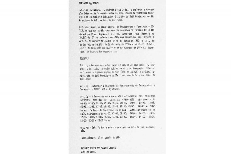 Portaria foi emitida no dia 17 de agosto de 1994 – Foto: DOE/Reprodu&ccedil;&atilde;o/ND