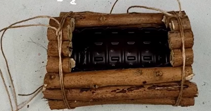 Projeto sustentável finalizado usando pote de plástico - Foto: NayDias/Reprodução/ND