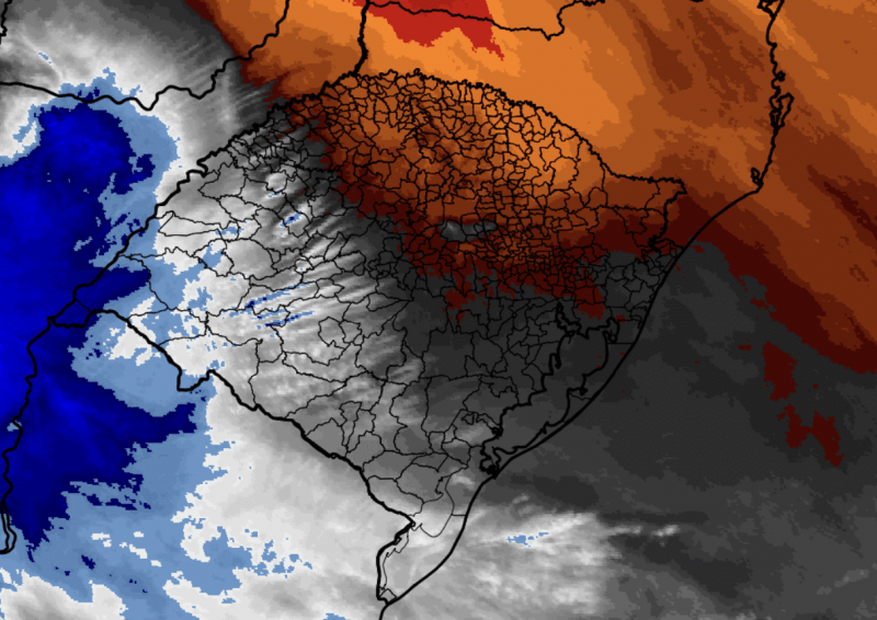 Imagem mostra um mapa do tempo