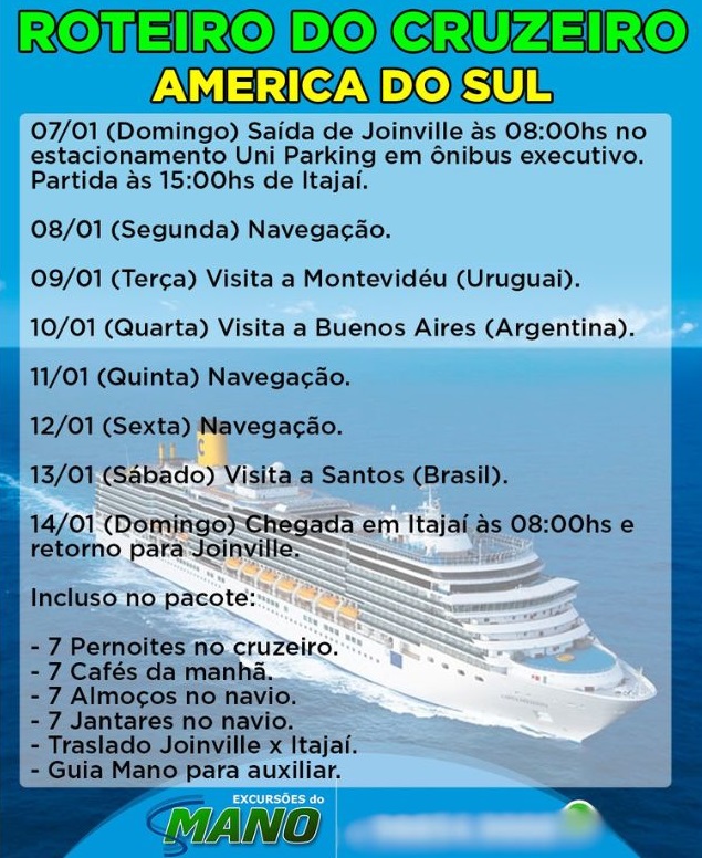 Cruzeiro foi cancelado poucos dias antes da viagem – Foto: Reprodu&ccedil;&atilde;o/Redes Sociais