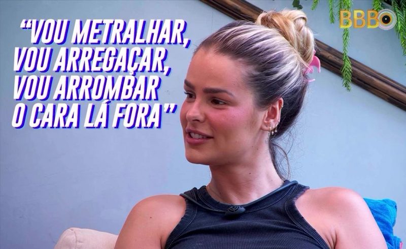 “Vou metralhar, vou arrega&ccedil;ar, vou arrombar o cara l&aacute; fora”, afirma Yasmim. – Foto: Canal do YouTube do Big Brother Brasil/Divulga&ccedil;&atilde;o/ND
