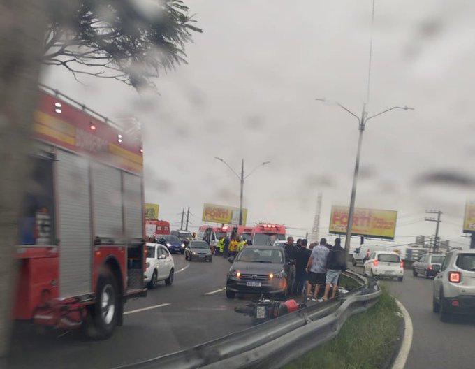 Acidente com motos na BR-282 em São José