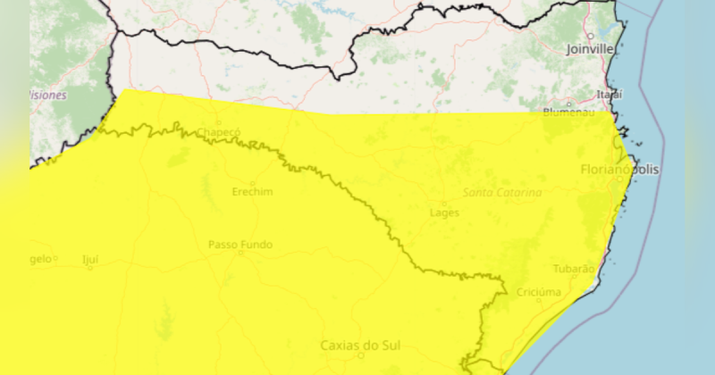 Imagem para destacar como ficará o tempo em Santa Catarina