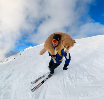 Naska fica super tranquila na aventura radical- Foto: Instagram Arthur Joyeux/Reprodução/ND