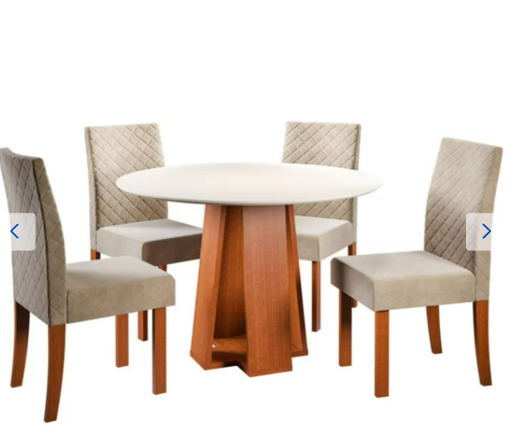 Conjunto Sala de Jantar 1 Mesa Redonda com 4 Cadeiras (Foto: Divulga&ccedil;&atilde;o)