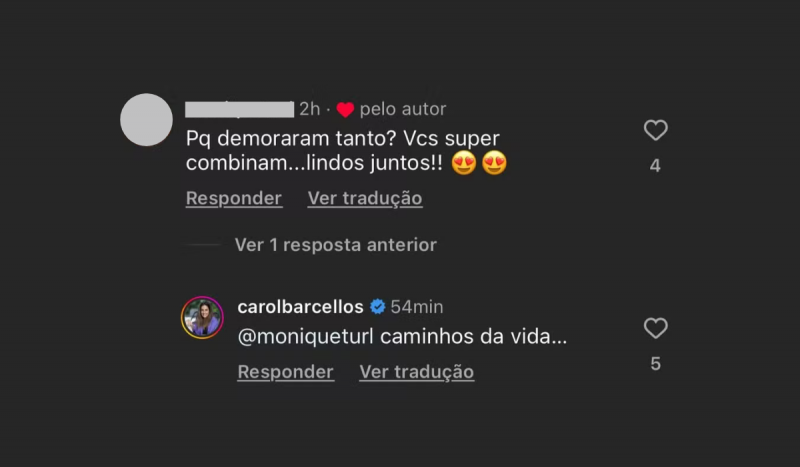 Print de comentário no instagram