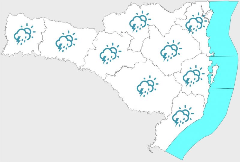 Condição do tempo em SC favorece calor, umidade e pancadas de chuva