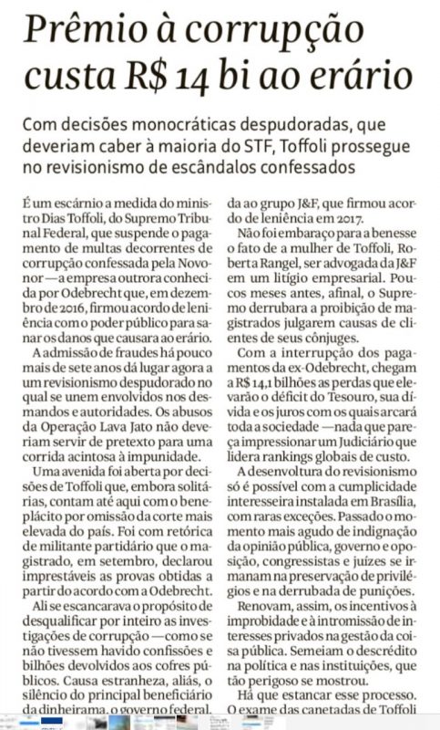 Cr&iacute;ticas contra atos de T&oacute;folis s&atilde;o veementes – Foto: Divulga&ccedil;&atilde;o