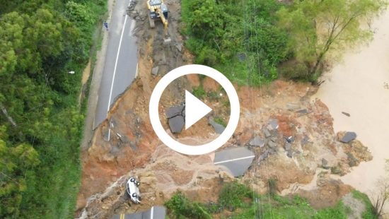 Cratera na BR-470 em Rio do Sul causa fila quilométrica