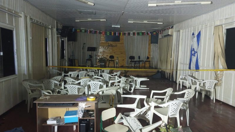 Inc&ecirc;ndio destruiu igreja durante culto religioso neste domingo (11) em Blumenau – Foto: Corpo de Bombeiros Militar/Divulga&ccedil;&atilde;o/ND