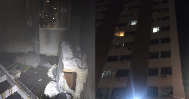 Inc&ecirc;ndio foi registrado em um apartamento na rua Cel. Marcos Rovaris – Foto: Divulga&ccedil;&atilde;o/CBMSC/ND