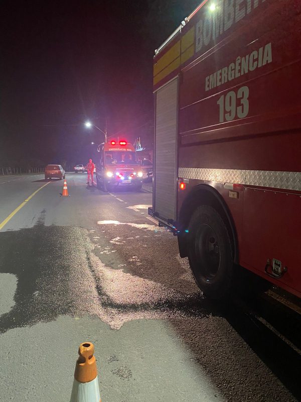 Bombeiros atendem chamado de emerg&ecirc;ncia de casa em chamas – Foto: CBMSC