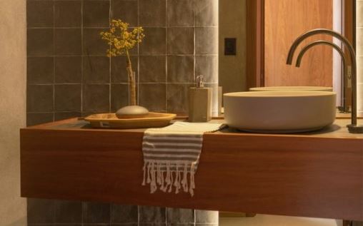 Lavabo n&atilde;o inclui &aacute;rea de banho e &eacute; op&ccedil;&atilde;o mais econ&ocirc;mica em projetos residenciais – Foto: Pinterest/ND