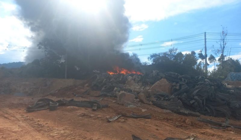 incêndio na obra do Contorno Viário