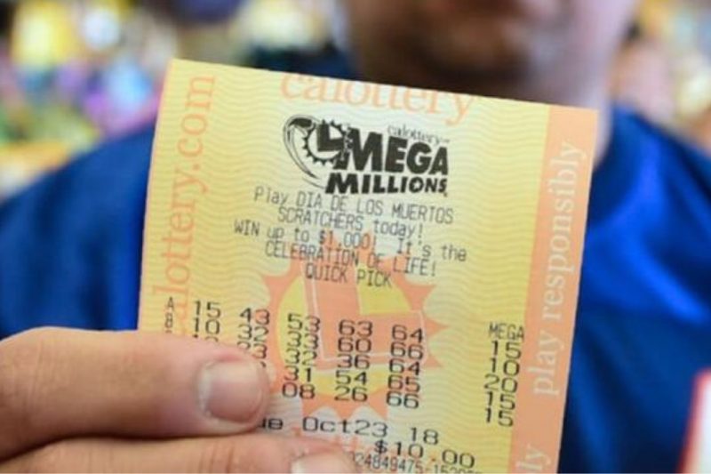 Foto de bilhete da Mega Millions, loteria norte-americana 