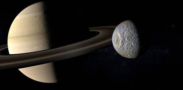 Mimas pode ter um oceano localizado a 20&ndash;30 quil&ocirc;metros abaixo da superf&iacute;cie – Foto: istock/ND