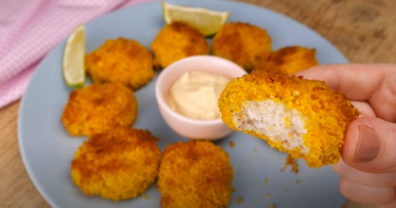 Resultado do nugget de peixe na air fryer