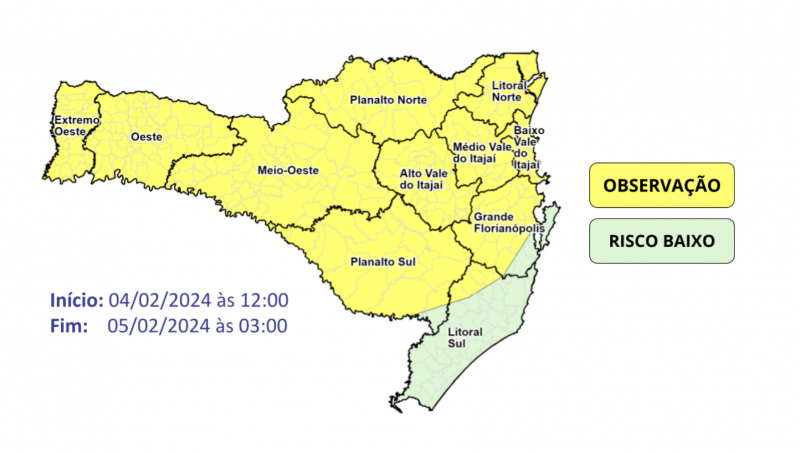Confira os principais locais para alerta com temporais – Foto: Defesa Civil/Divulga&ccedil;&atilde;o/ND