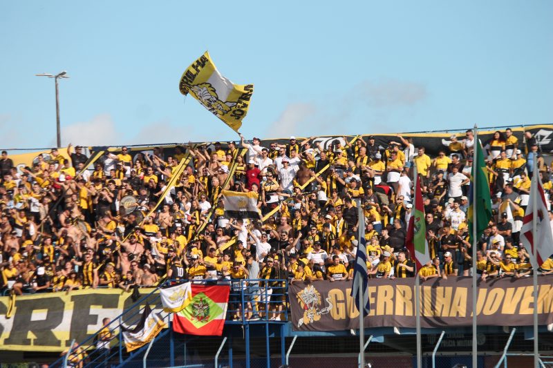 Torcida do Criciúma no estádio da Ressacada