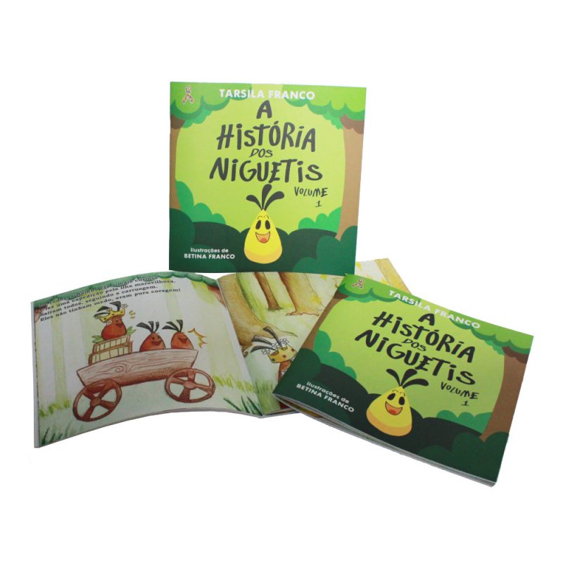 Livro “A Hist&oacute;ria dos Niguetis”, escrito por Tarsila Franco e ilustrado por sua irm&atilde; Betina Franco, e lan&ccedil;ado pela editora independente da fam&iacute;lia, a Firm Q Rima – Foto: Editora Firma Q Rima/Divulga&ccedil;&atilde;o