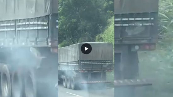 VÍDEO: Caminhão ‘frita’ freios em descida da BR-376 antes de acidente em Joinville