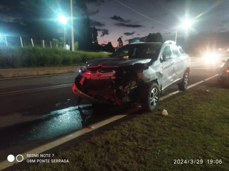 Oito pessoas ficaram feridas ap&oacute;s o acidente. – Foto: Corpo de Bombeiros/Divulga&ccedil;&atilde;o/ND
