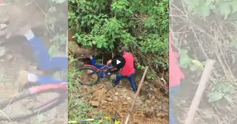 Homem caiu de bicicleta em uma rua próxima ao Aeroporto de Joinville - Foto: Internet/Reprodução/ND