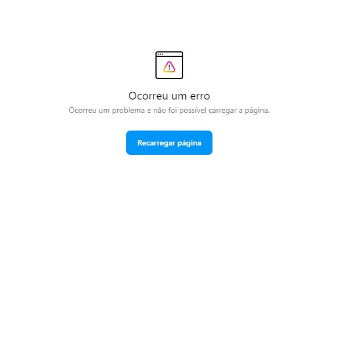 Erro Instagram