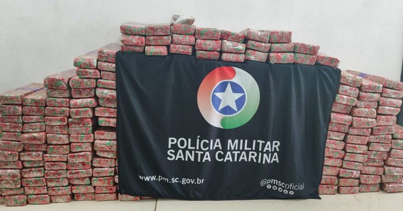 291 quilos de maconha foram apreendidos pela PM em Joinville, no Norte de Santa Catarina