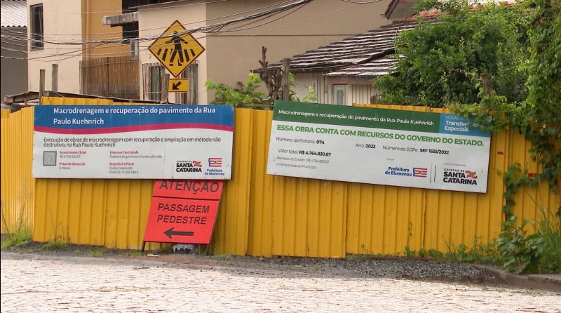 Obra em antigo buraco de Blumenau deve ser finalizada no segundo semestre de 2024 – Foto: NDTV/Reprodu&ccedil;&atilde;o ND