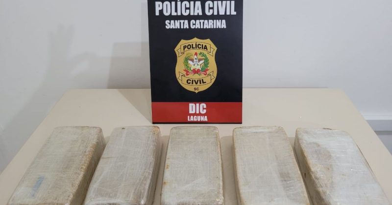 Droga estava embalada em cinco tijolos – Foto: Divulga&ccedil;&atilde;o/Pol&iacute;cia Civil/ND