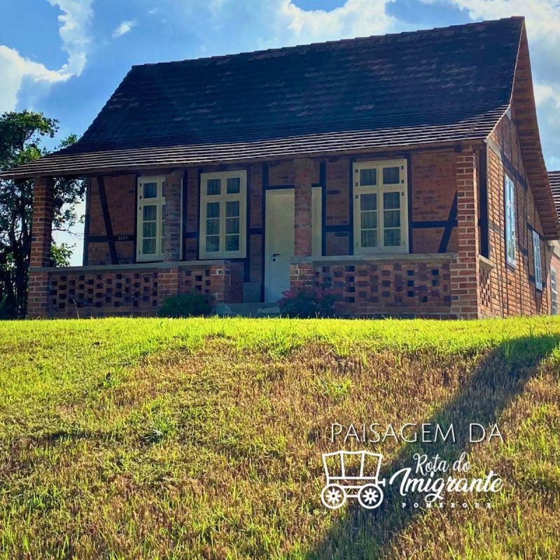 Casa enxaimel, uma das paisagens do roteiro da Rota do Imigrante 