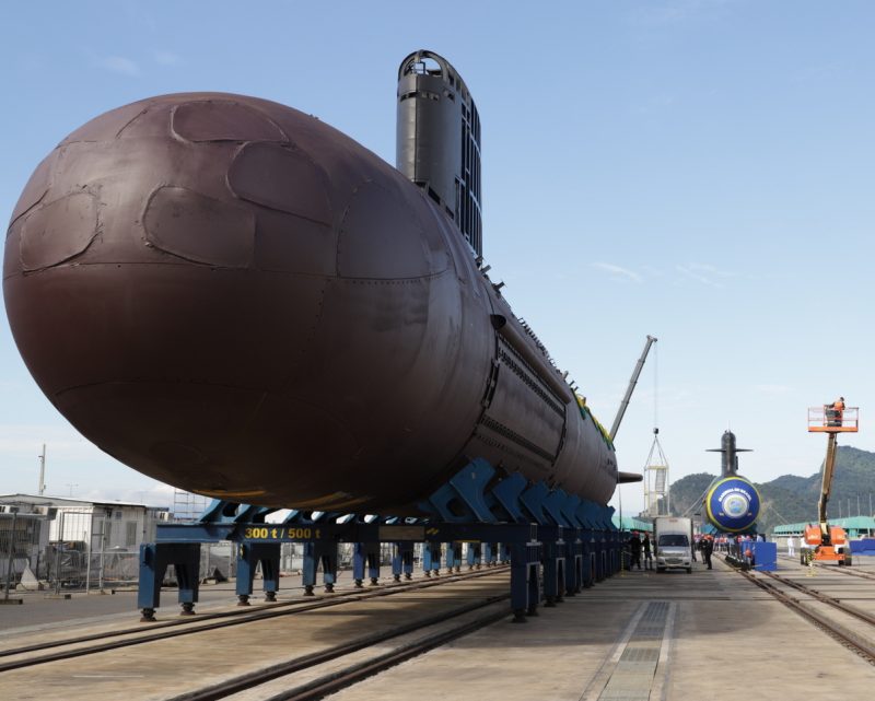 Submarino Tonelero ser&aacute; lan&ccedil;ado ao mar nesta quarta (27) – Foto: Divulga&ccedil;&atilde;o/ Marinha do Brasil