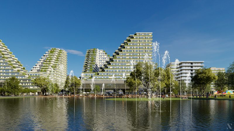Imagem em 3D do vértice, maior residencial do vivapark