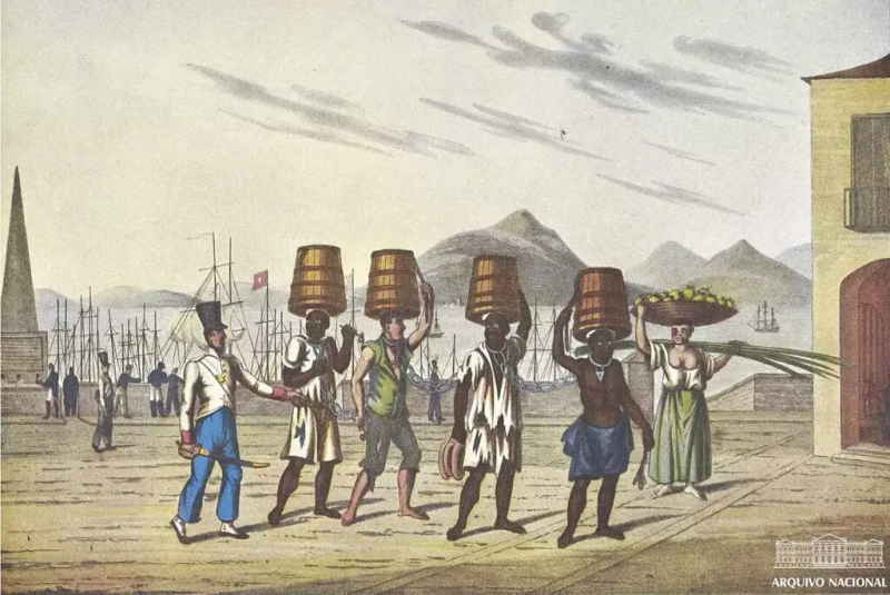 Pintura representando a Bahia em 1835, retratando a Revolta dos Malês