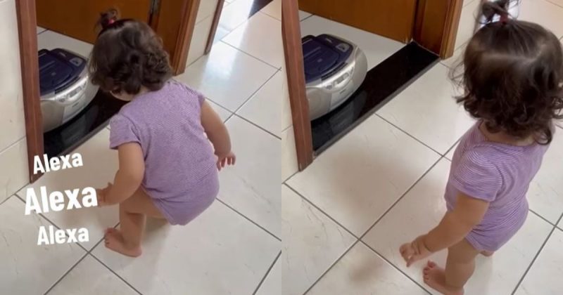 O vídeo da pequena Melzinha interagindo com o que achava ser uma Alexa viralizou na internet 