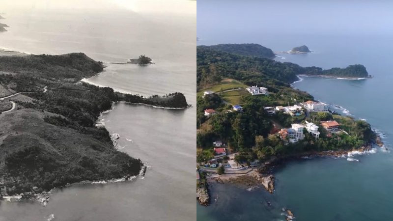 Itapema completa 62 anos neste domingo (21) – Foto: Reprodu&ccedil;&atilde;o Internet (antes)/ Frame Brasil Sul (depois)