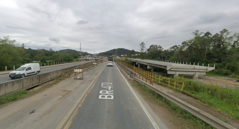 BR-470 em Blumenau ter&aacute; trecho interditado por quatro meses – Foto: Google Street View/Reprodu&ccedil;&atilde;o/ND