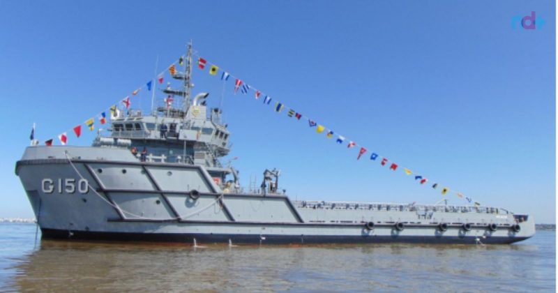 Imagem mostra navio que estará aberto para visitação na capitania dos portos de Itajaí