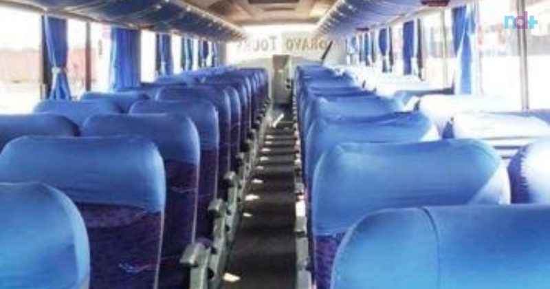 Imagem mostra poltronas de ônibus; passageiro de 66 anos foi preso em Itajaí por assédio, ao passar a mão nas pernas da vítima