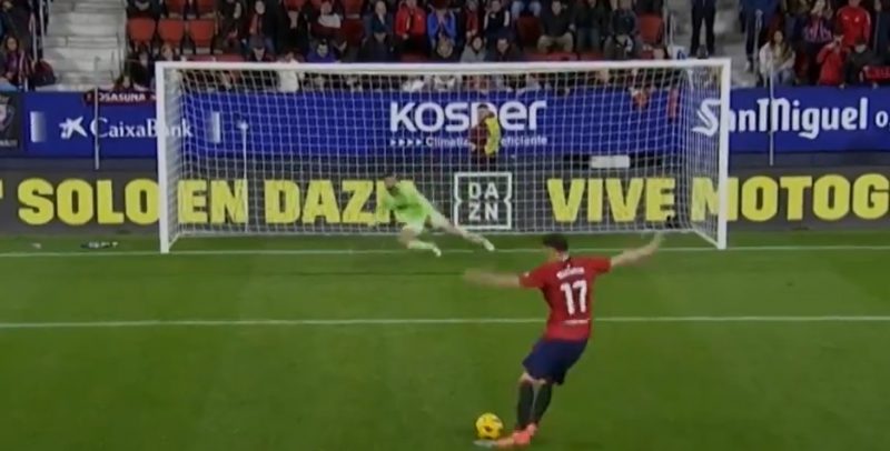 O pênalti do jogador do Osasuna