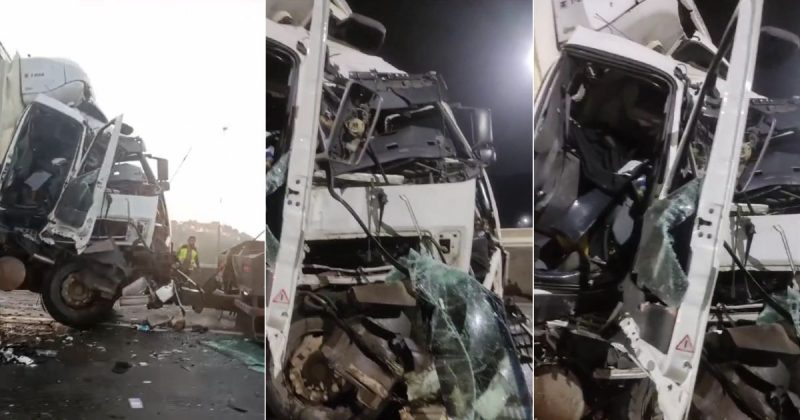 Motorista de caminhão escapou da morte 