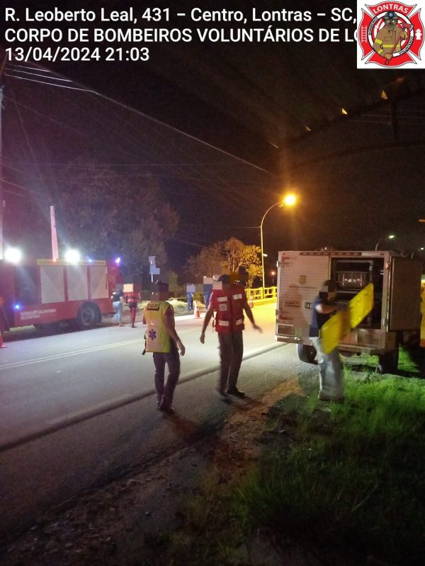 Bombeiros Voluntários foram acionados na noite deste sábado (13), em Lontras 