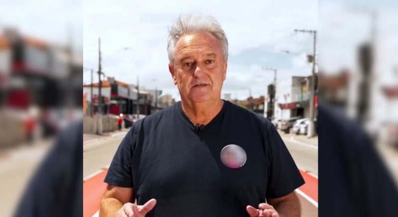 Imagem de vídeo em que aparece o ex-prefeito de Palhoça, Ronério Heiderscheidt