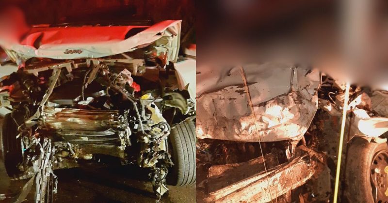 Dois jovens n&atilde;o resistiram e morreram ap&oacute;s o acidente de tr&acirc;nsito – Foto: Divulga&ccedil;&atilde;o/PMRv/ND
