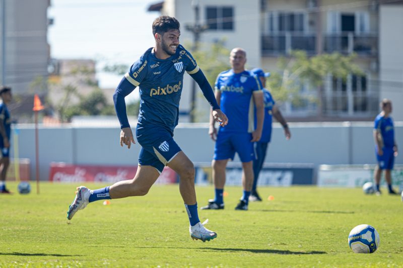 Andrey e Marquinhos no treino do Avaí