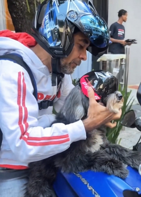 Cachorra e motoboy viralizam ao mostrar dia a dia de entregas - Foto: Rubyfofa/Reprodução/ND