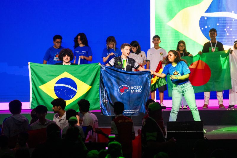 Imagem do evento da WRO (World Robot Olympiad), realizado em 2023