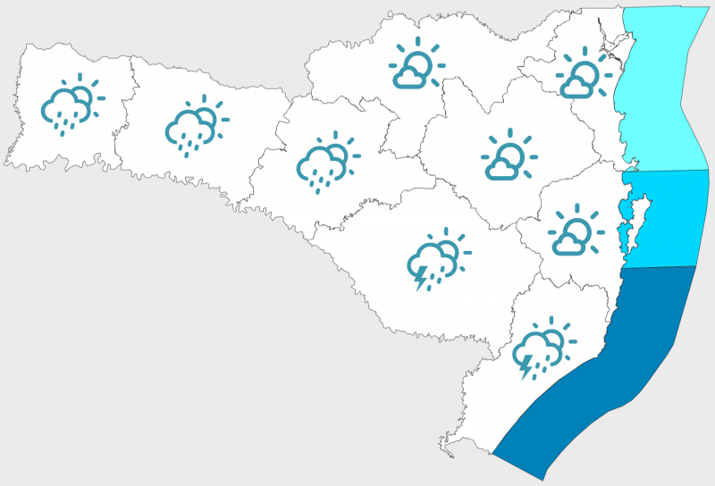 Mapa do tempo em SC