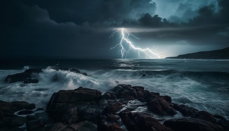 Foto de temporal com raios